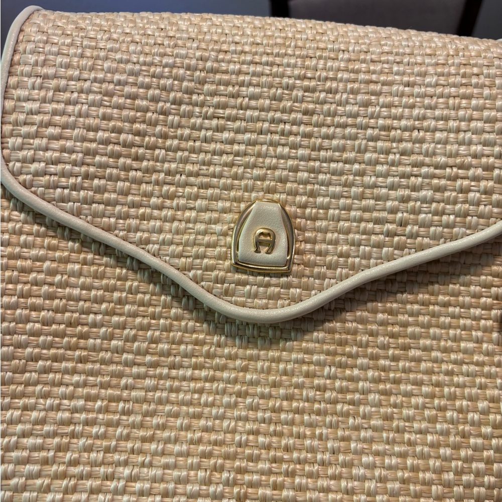Etienne Aigner Cream Woven Crossbody Bag - Picture 3 of 7